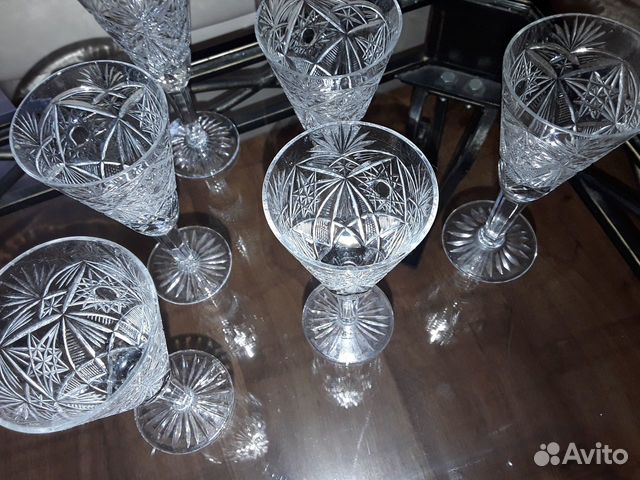 Хрустальные бокалы производства СССР 1960-70 годов Хрустальные бокалы производства СССР 1960-70 годов