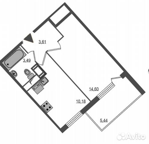 1-к квартира, 34.6 м², 3/19 эт.