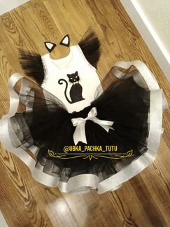 Костюм кошки: пышная юбка пачка туту, футболочка и