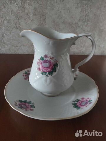 Набор блюдо+кувшин, фарфор Коростенский