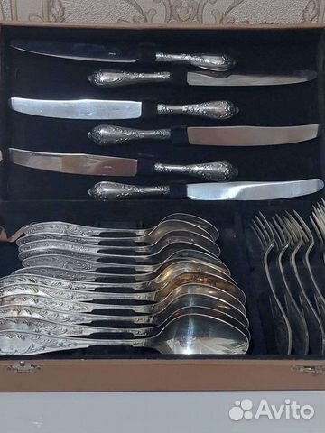 Набор столовых приборов из мельхиора новый