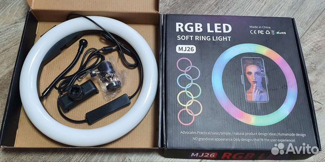 Кольцевая лампа 26 см со штативом