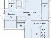 1-к. квартира, 45 м², 9/22 эт.