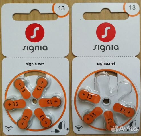 Батарейки Signia 13 (PR48) для слухового аппарата