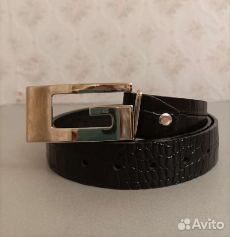 Ремень кожаный черный новый