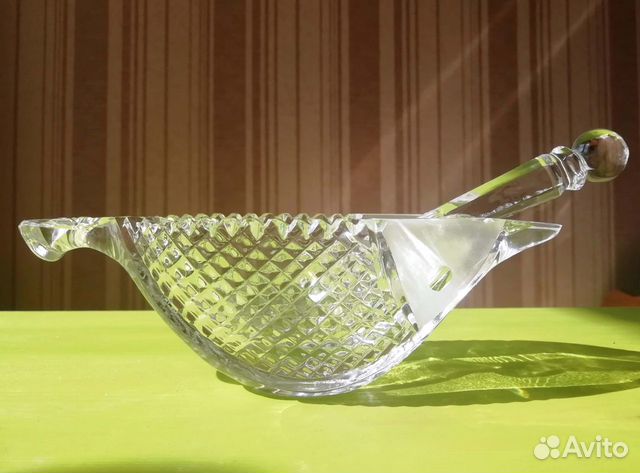 Хрустальная икорница Золотая Рыбка