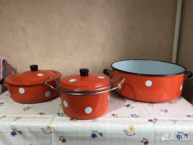 Набор кастрюль эмалированных СССР