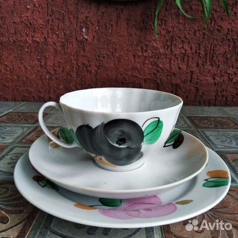 Винтажная фруктовница зелёное стекло