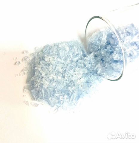 Стеклянная крошка голубая