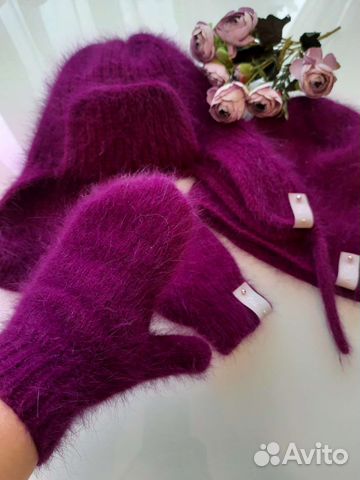 Комплект из Пуха норки, ангорки ручная работа