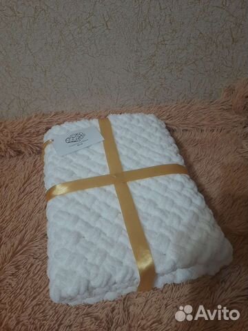 Плед детский вязаный плюшевый