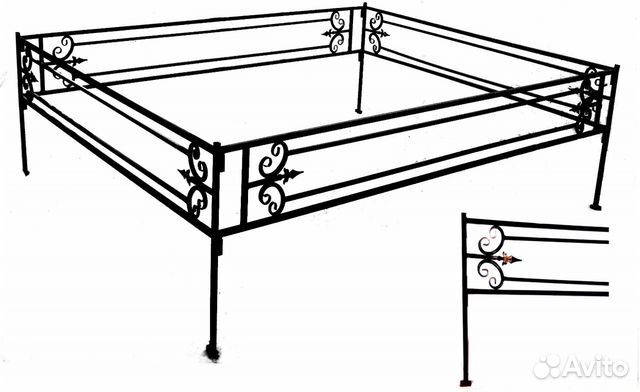 Узоры на оградку для могилы простого образца