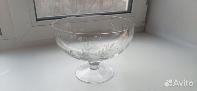 Ваза под фрукты на ножке стекло СССР
