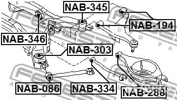 Сайлентблок задней балки Infiniti NAB346