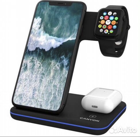 Беспроводная зарядка Canyon 3 в 1 с технологией Qi