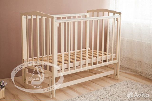 Детская кроватка маятник продольный Красная Звезда
