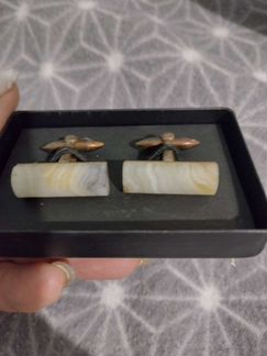 Запонки СССР с натуральным камнем