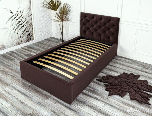 Кровать 80х200 Барокко велюр шоколад
