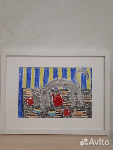 Картина пастельКот Обормот А4