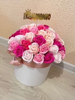 Букет 55 шт мыльных роз