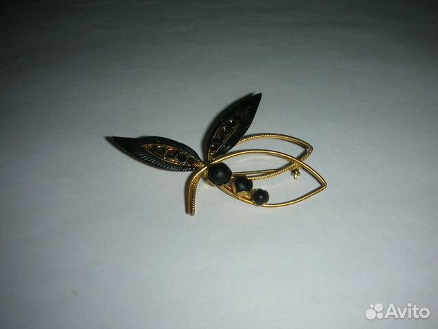 Брошь Стрекоза, латунь, СССР