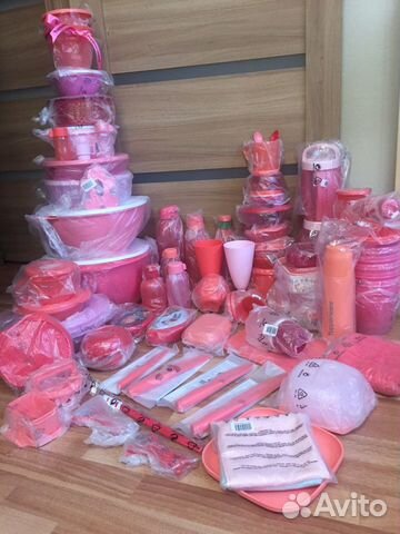 Посуда Таппервер красный коралловый розовый