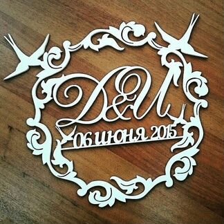 Монограмма значок с инициалами и датой