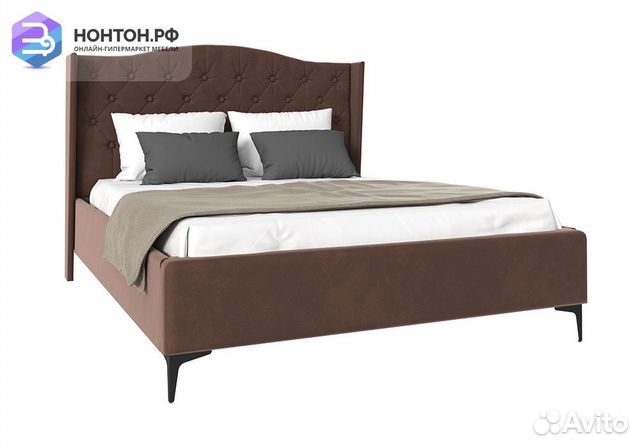 Кровать Флоренция велюр шоколад