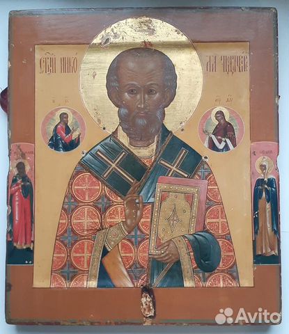 Николай Чудотворец. Античная икона середина 19 в