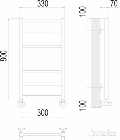 Полотенцесушитель terminus контурп7 300х800