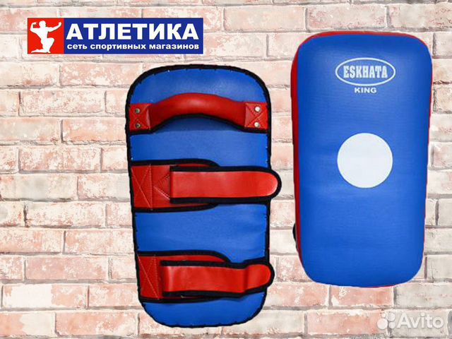 Макивара, натуральная кожа, цв: красно-синий