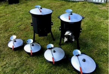 Казан чугунный+печь+шумовка