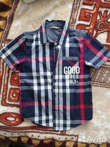 Рубашка для мальчика 128 с коротким рукавом