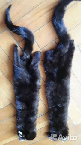 Шкурки норки и воротник из соболя