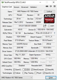 Видеокарта asus AMD Radeon HD7850