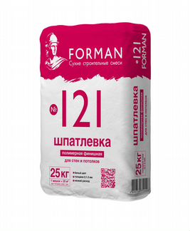 Шпатлевка полимерная Forman 121, Финиш белый, 25кг