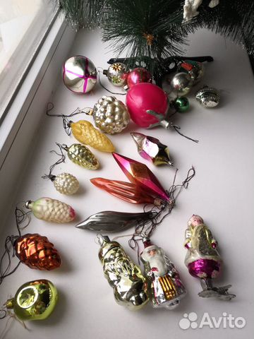 Елочная игрушка стекло СССР винтаж ретро