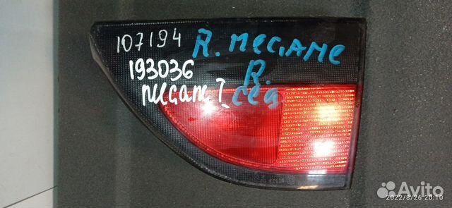 Фонарь задний внутренний правый, Renault Megane 1