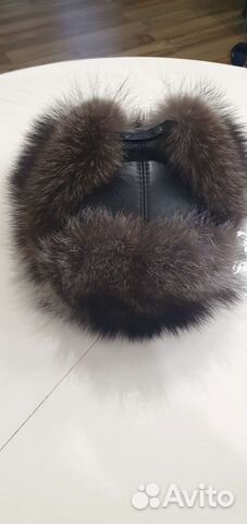 Мужская шапка из енота