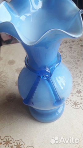 Ваза для цветов цветное стекло и керамика СССР