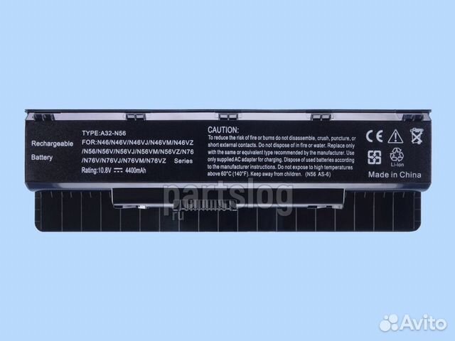 Аккумулятор для Asus A32-N56 10.8V 4400mAh