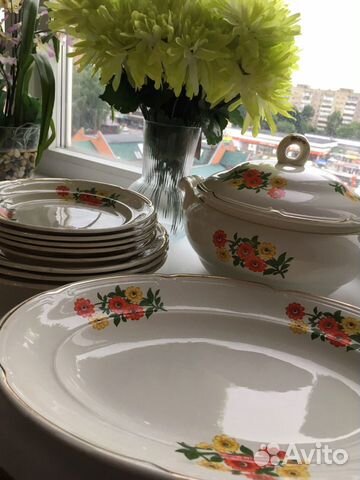 Часть столового сервиза «Цветы» Зик Конаково СССР