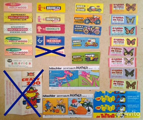 Вкладыши от жевательной резинки