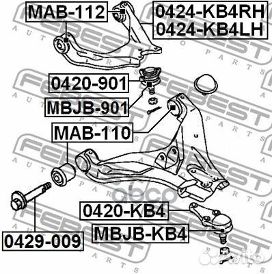 Рычаг передний 0424-kb4rh Febest