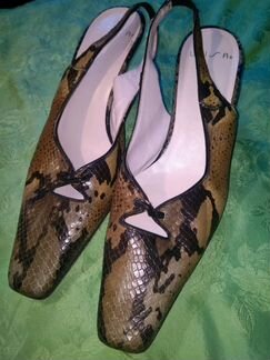Туфли женские летние босоножки кожа змеи