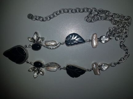 Ожерелье колье жемчуг агат