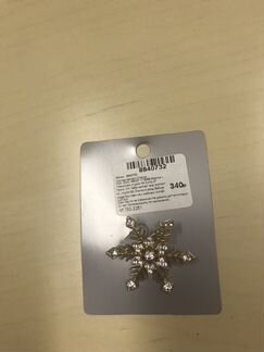 Брошка снежинка новогодняя