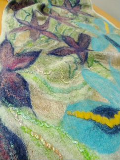 Шарф валяный на шелке, новый