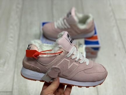 Кроссовки Balanc 574 Зимние с Мехом Розовые 36-40