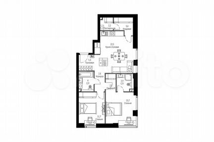 3-к квартира, 70 м², 16/42 эт.